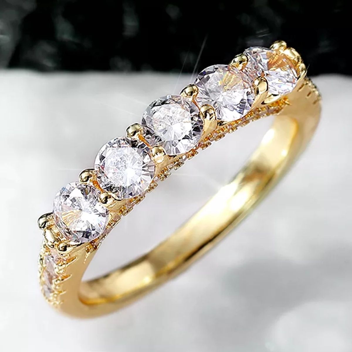 LUXURYJOYAS - Anillo Exclusivo Compromiso Toque De Oro 18kt amarillo