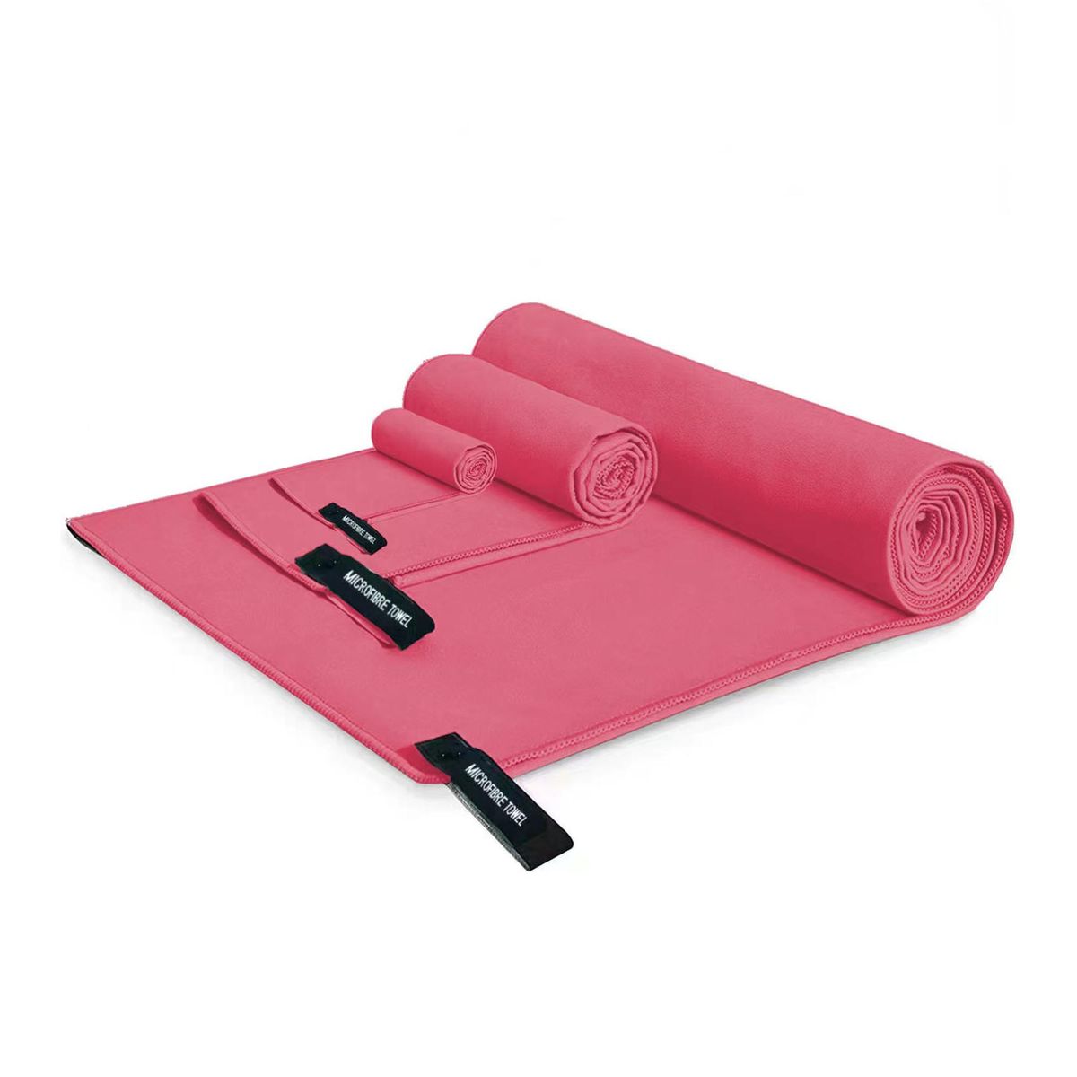 BABYLUNA - Set de Toallas 3 piezas. Microfibra para Deporte, Baño, Playa Rosado