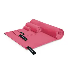 BABYLUNA - Set de Toallas 3 piezas. Microfibra para Deporte, Baño, Playa Rosado