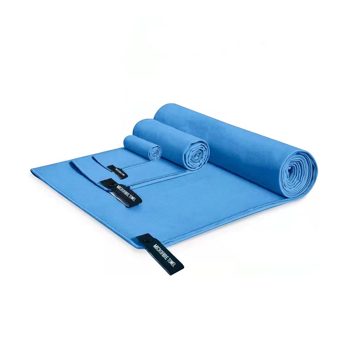 BABYLUNA - Set de Toallas 3 piezas. Microfibra para Deporte, Baño, Playa Celeste