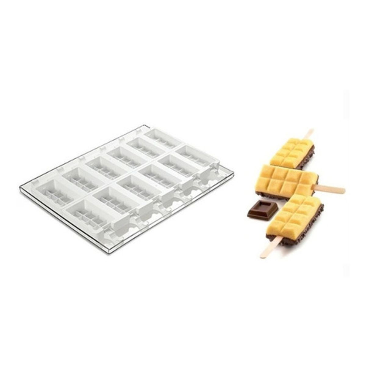 IMAHE - Set De 2 Moldes De Silicona Para Helado Chocostick IMAHE
