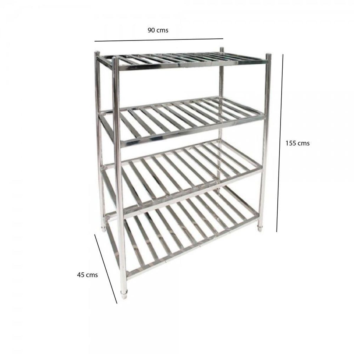 IMAS - ESTANTERIA ACERO INOX TIPO REJILLA DE 90 x 45 x 155 cms. IMAHE