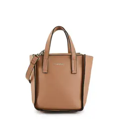 AMPHORA - Cartera dos asas pequeña clear beige oscuro