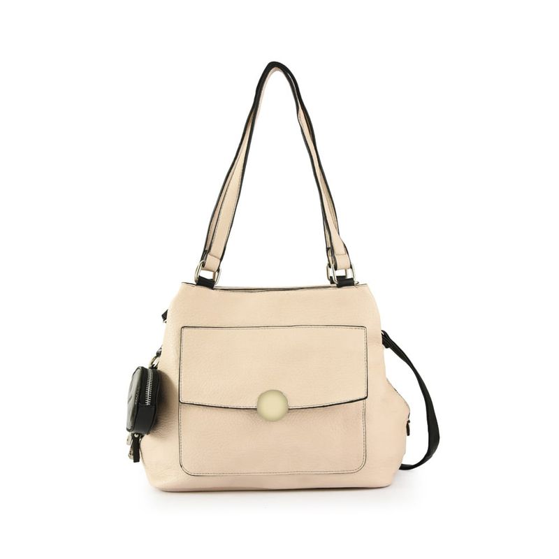 AMPHORA - Cartera Dos Asas Tres divisiones mediana bremen beige