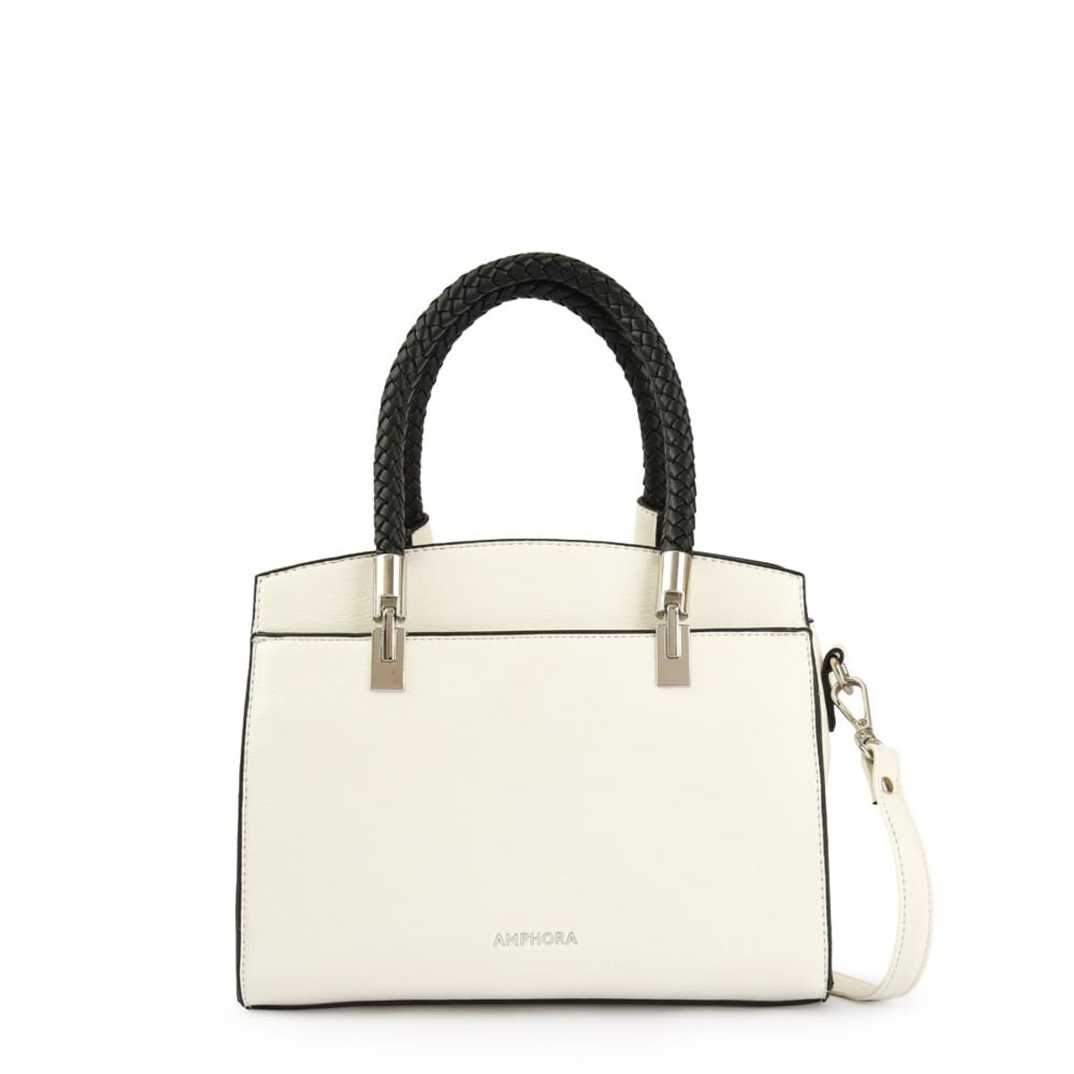 AMPHORA - Cartera tote tres divisiones rosine pequeña blanco