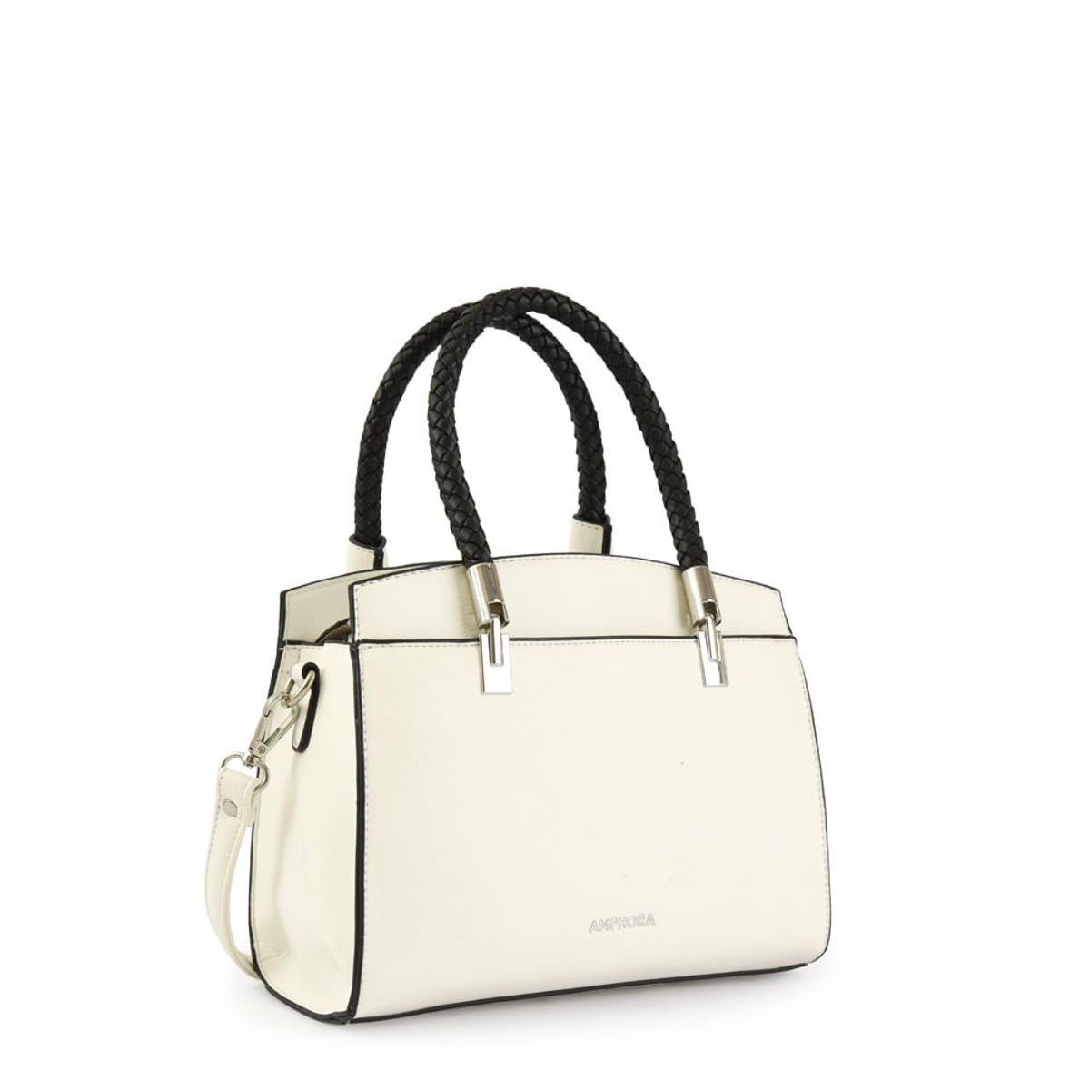 AMPHORA - Cartera tote tres divisiones rosine pequeña blanco