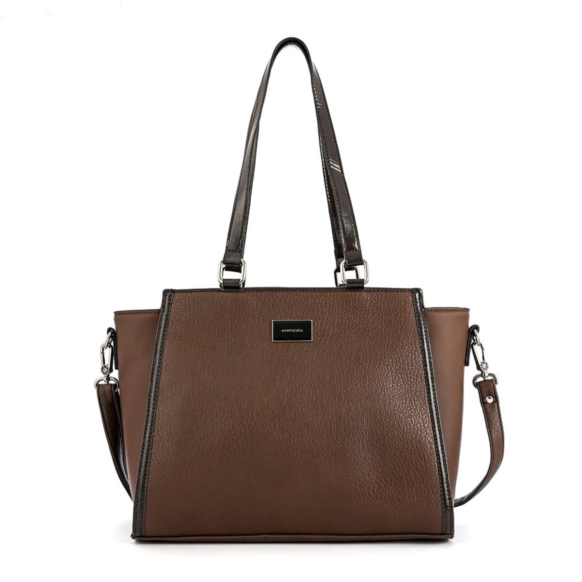 AMPHORA - Cartera Dos Asas Tres divisiones grande rachel cafe oscuro