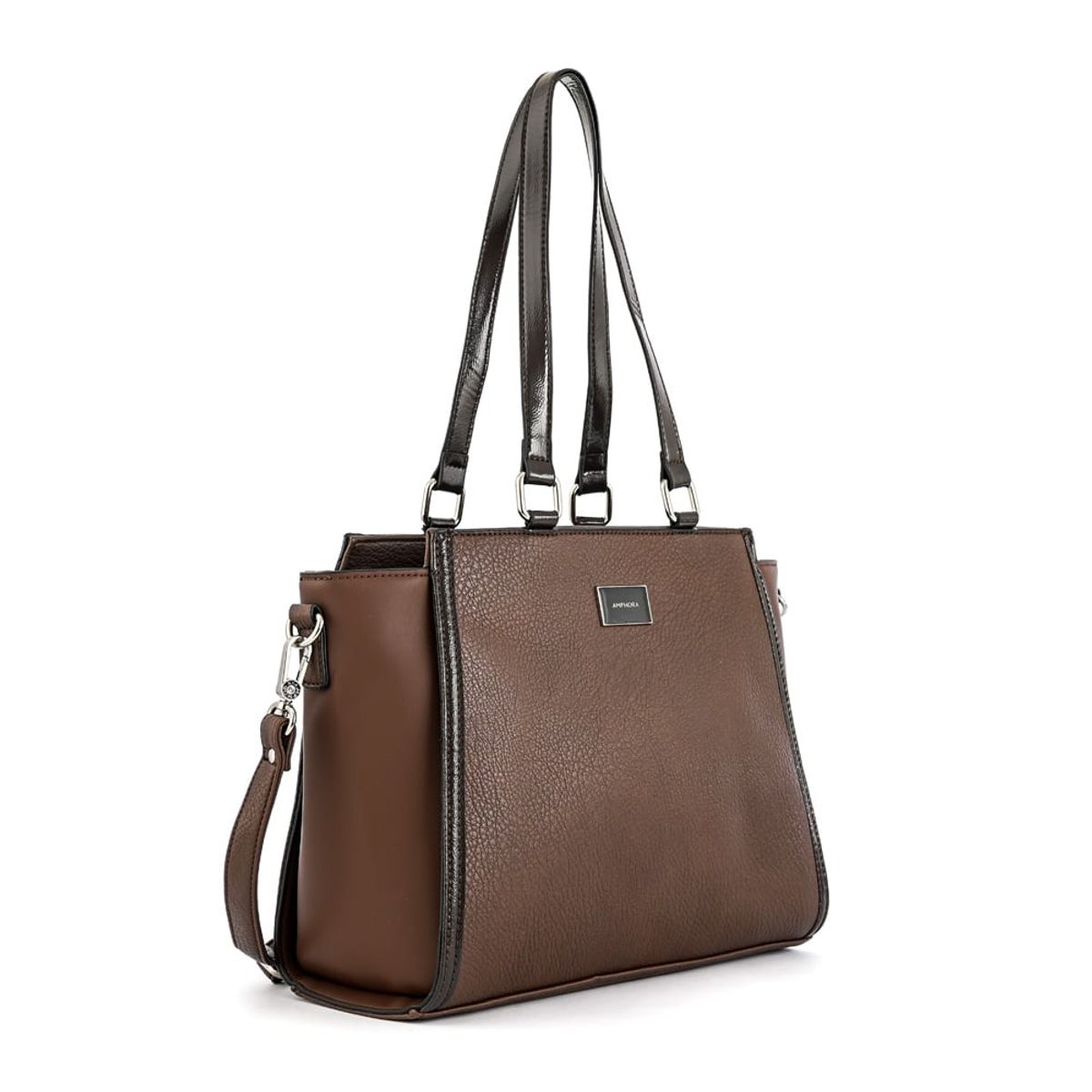 AMPHORA - Cartera Dos Asas Tres divisiones grande rachel cafe oscuro