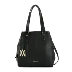 AMPHORA - Cartera Dos Asas Tres divisiones mediana sabrina negro