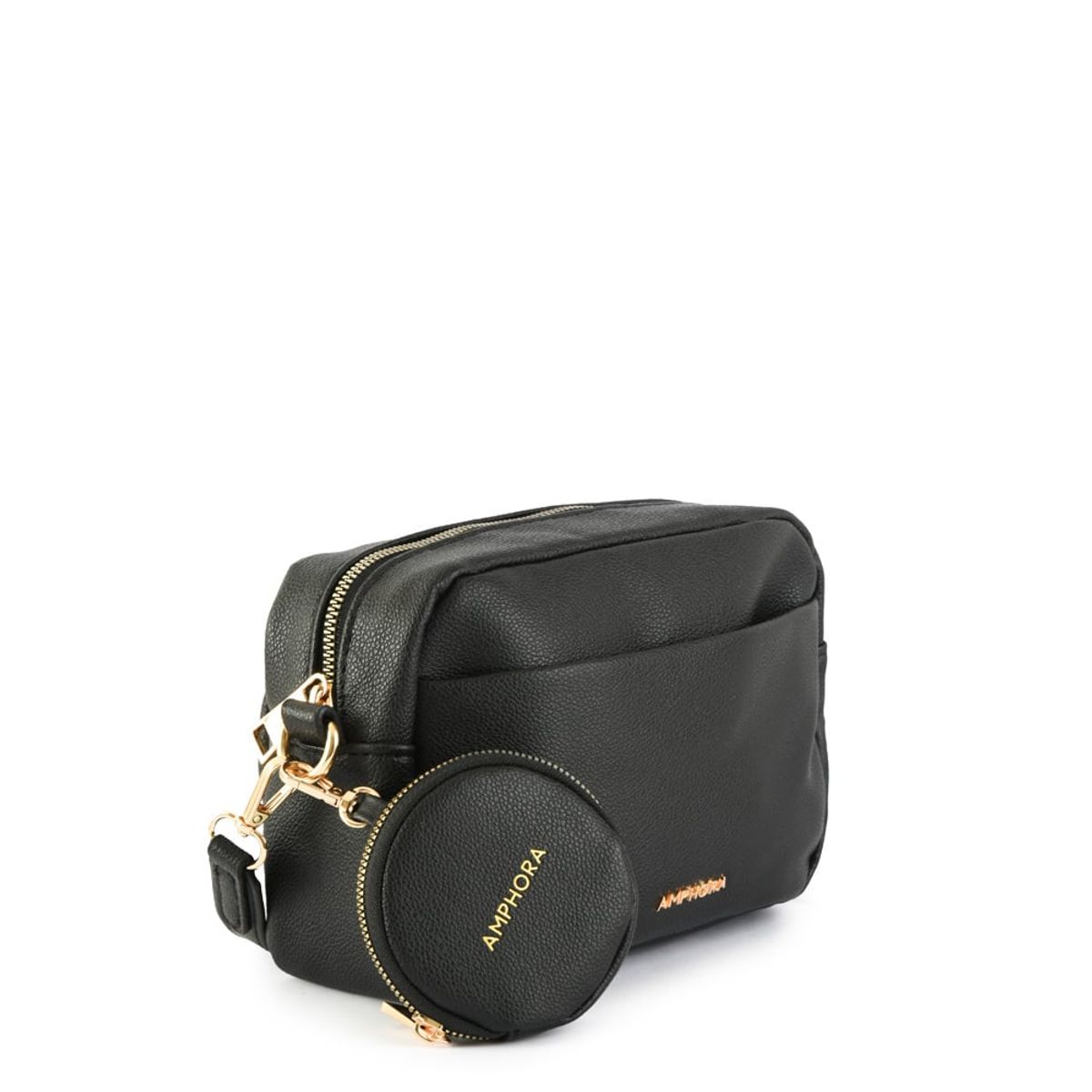 AMPHORA - Cartera bandolera pequeña paradis negro