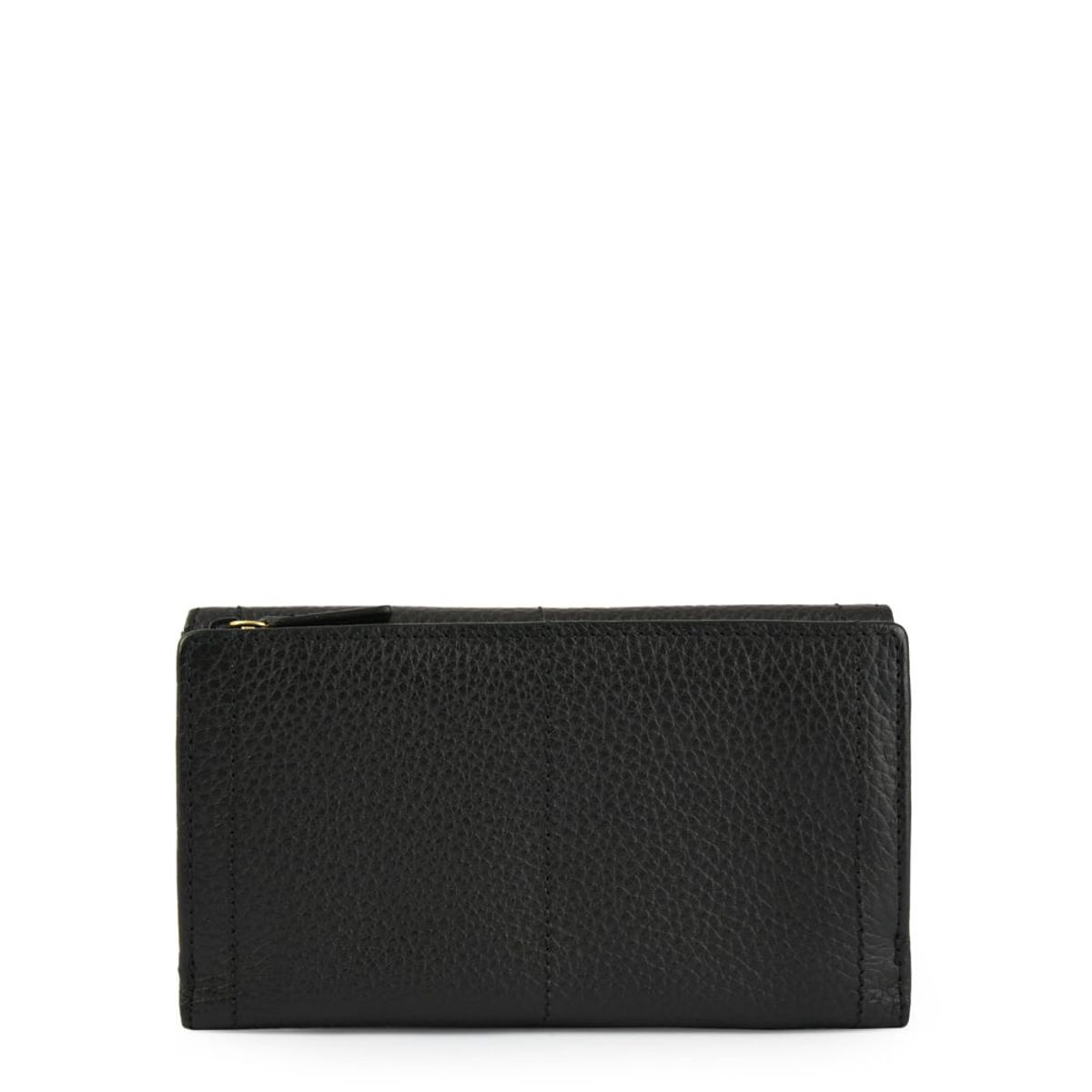 AMPHORA - Billetera new eyelet cuero cierre exterior mediana negro