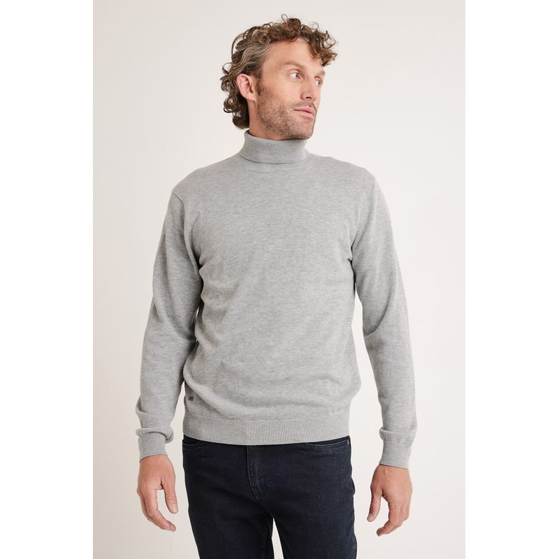 TRIAL - Sweater hombre cuello alto gris