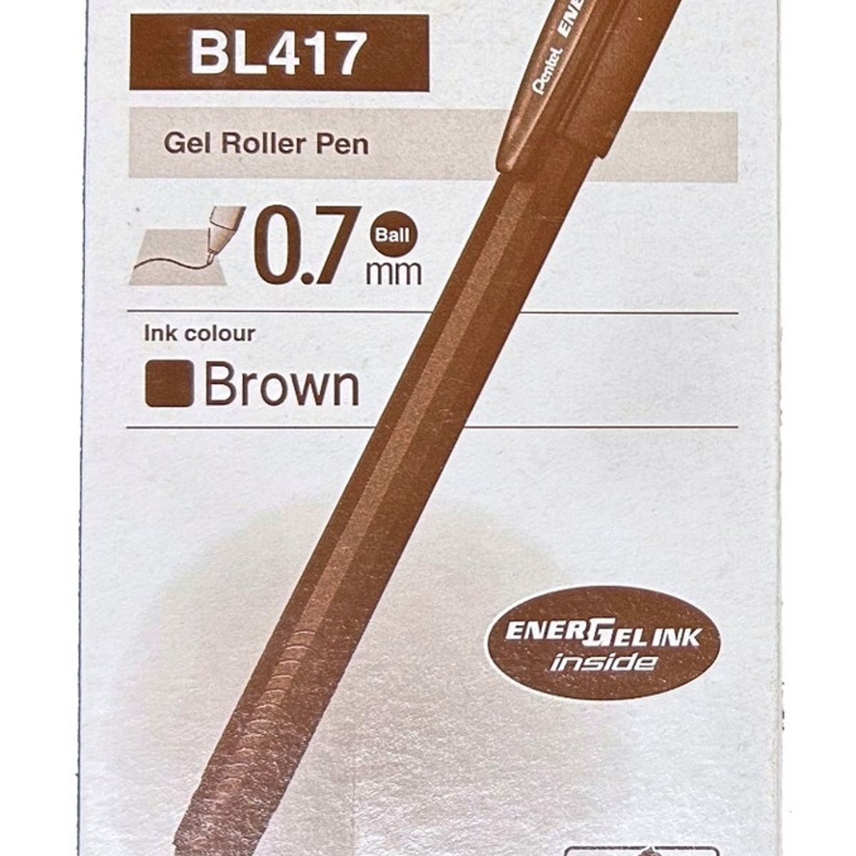 PENTEL - Roller  Lapiz Gel Pentel Makkuro 07mm Café - 12uni