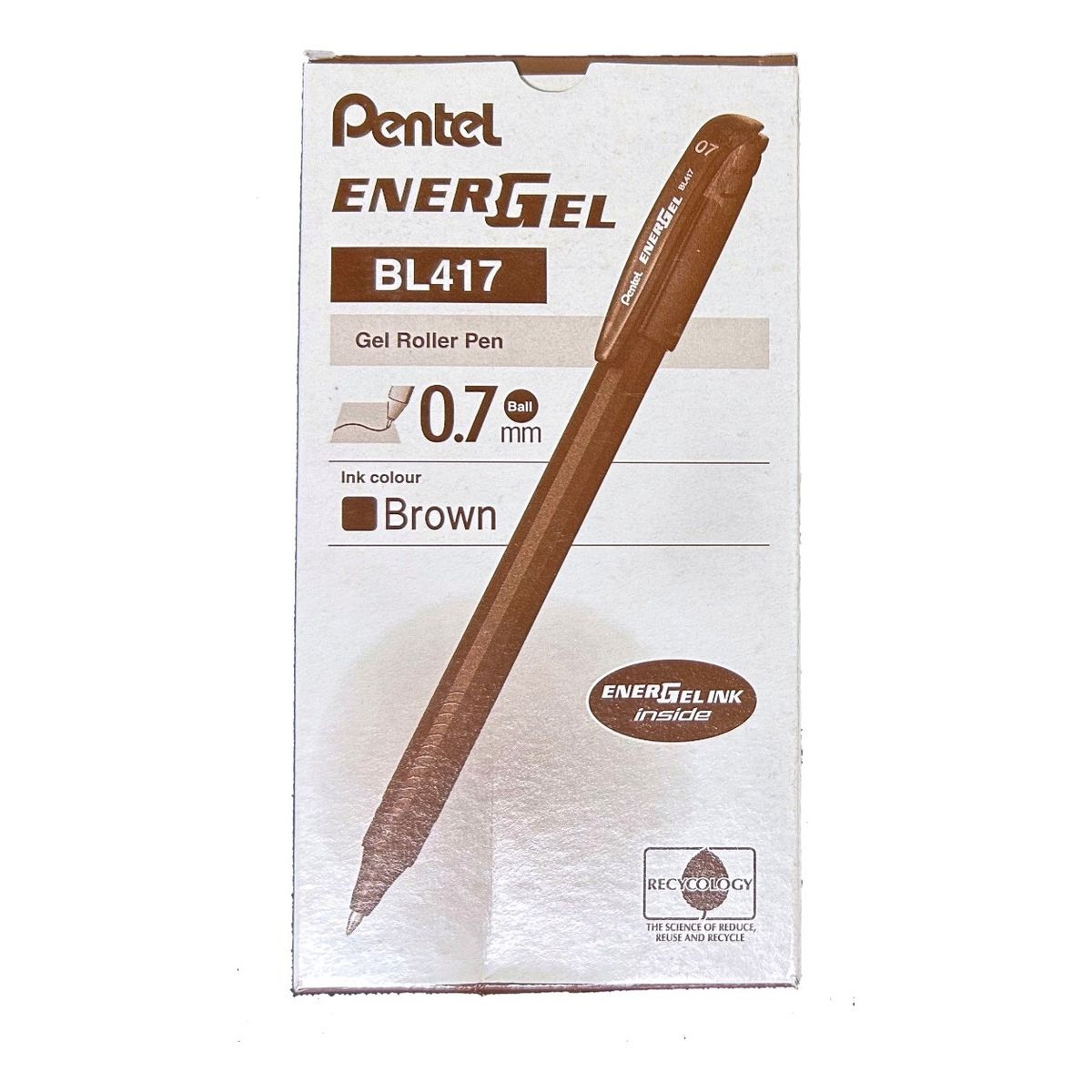 PENTEL - Roller  Lapiz Gel Pentel Makkuro 07mm Café - 12uni