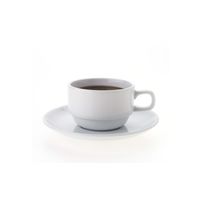 Set De 6 Taza Te 200 Cc Con Platillo Apilable Linea Tower