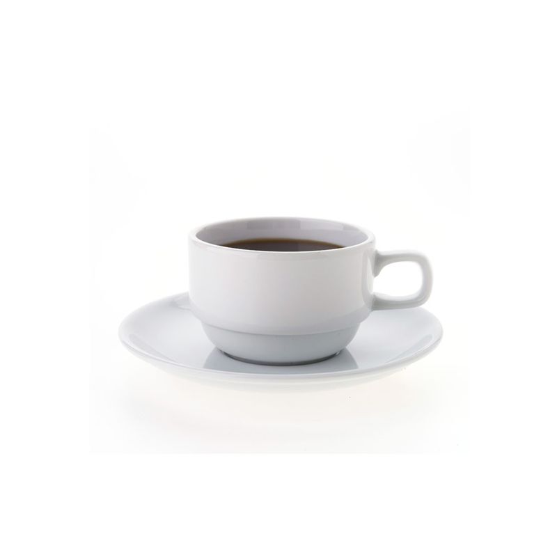 TOWER CERAMICS - Set De 6 Taza Te 200 Cc Con Platillo Apilable Linea Tower TOWER CERAMICS