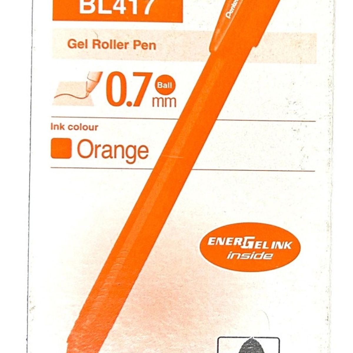 PENTEL - Roller  Lapiz Gel Pentel Makkuro 07mm Naranjo - 12u