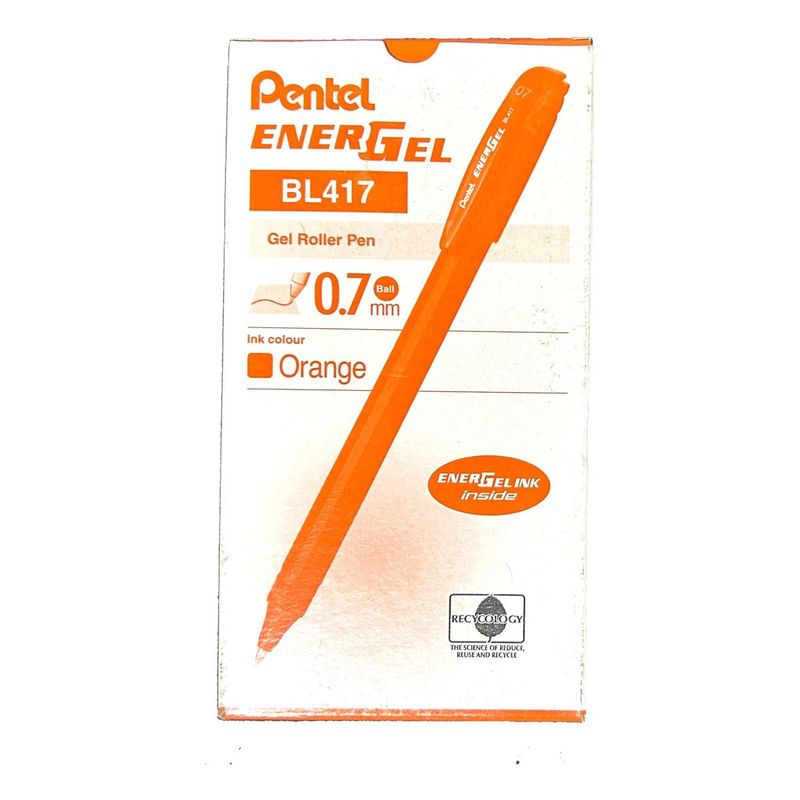 PENTEL - Roller  Lapiz Gel Pentel Makkuro 07mm Naranjo - 12u