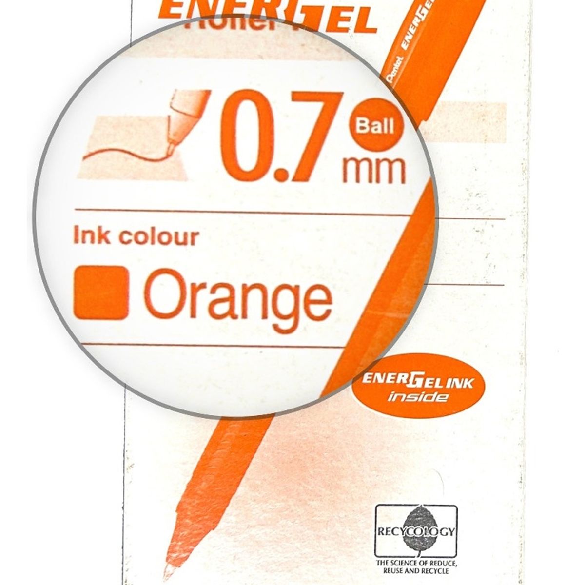 PENTEL - Roller  Lapiz Gel Pentel Makkuro 07mm Naranjo - 12u