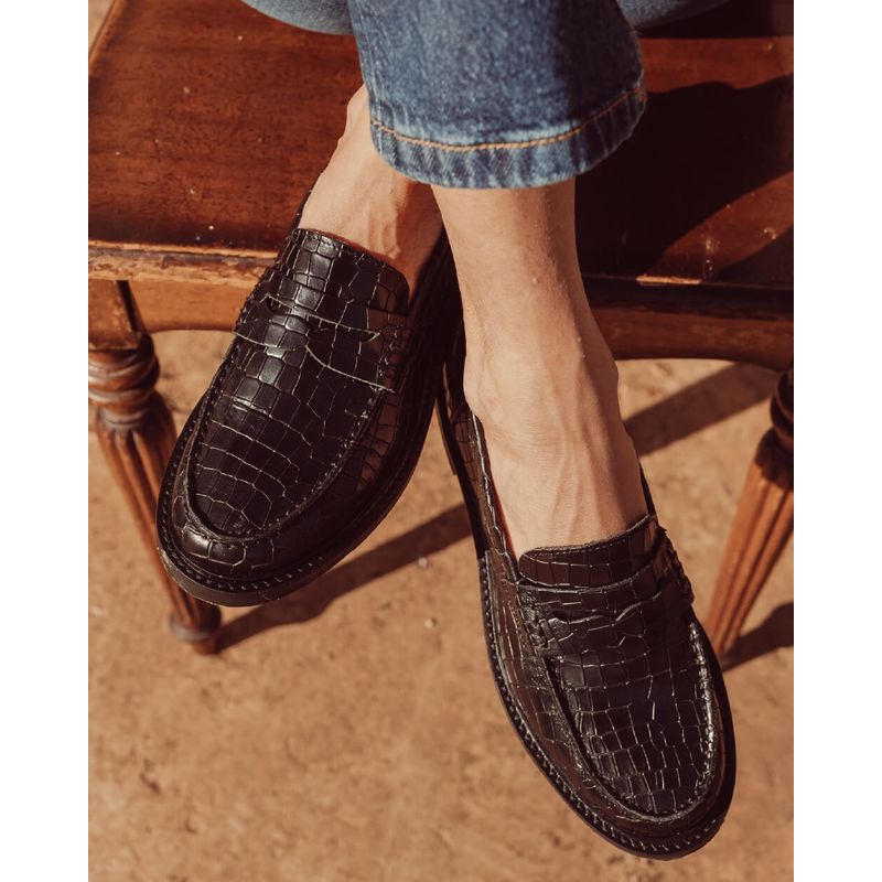 URCO - Mocasín Génova Black Croco Urco