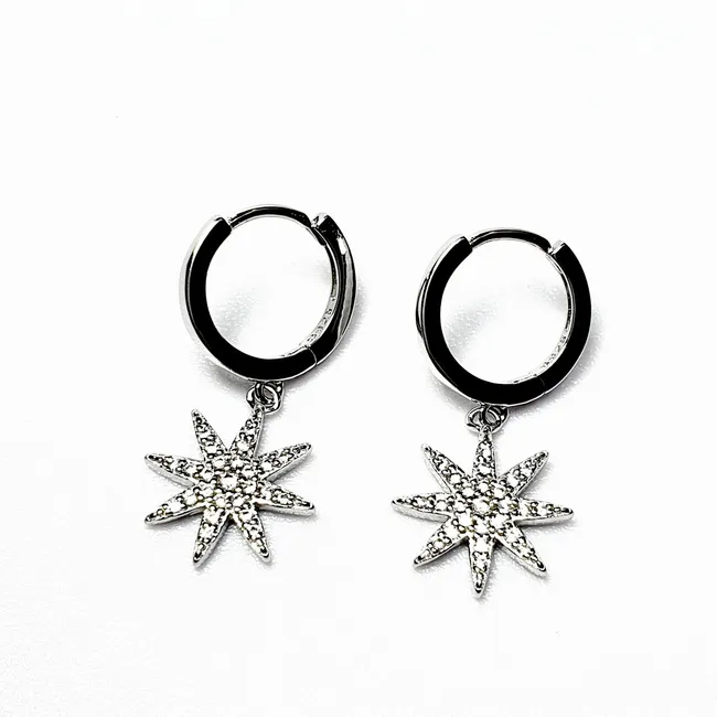 GENERICO - Aro Argolla Estrella de Plata con Microcircones