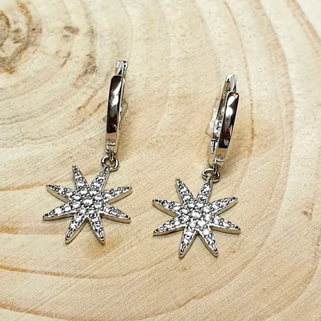 GENERICO - Aro Argolla Estrella de Plata con Microcircones