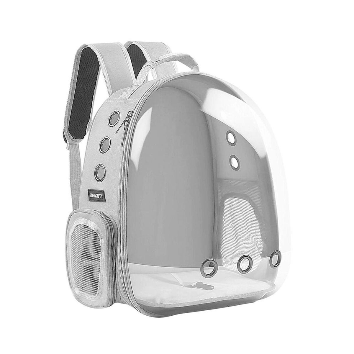 MUNDO ONLINE - Mochila Bolso transportador Gatos y Cachorro Gris