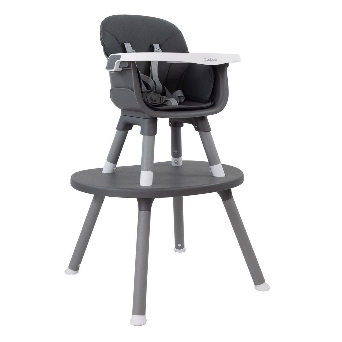 BEBESIT - Silla de Comer Baby Desk 4 en 1 Gris Bebesit