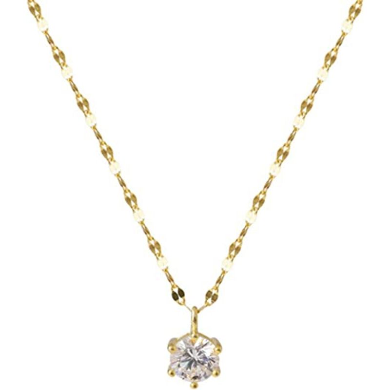 LUXURYJOYAS - Collar Punto Luz Cristal Juvenil Mujer Oro 18k Bañado-1
