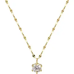 LUXURYJOYAS - Collar Punto Luz Cristal Juvenil Mujer Oro 18k Bañado-1