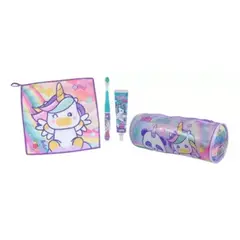 OEM - Set Pasta De Dientes Cepillo Toalla Estuche Unicornio