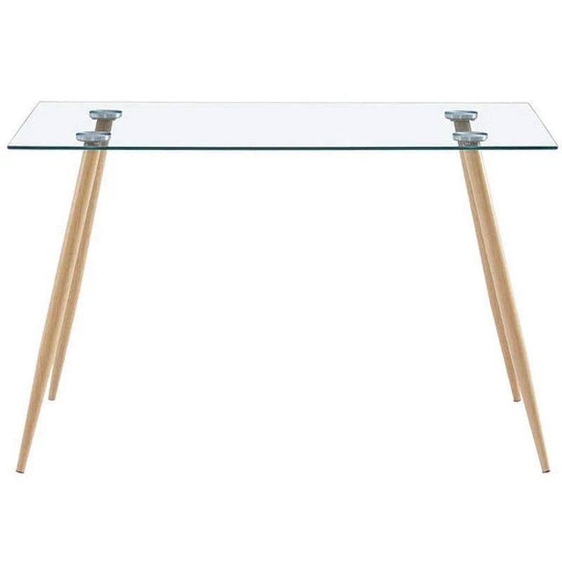 PANDALINO - Mesa Rectangular Vitreo 120x80 - Vidrio Templado - Diseño Nórdico -