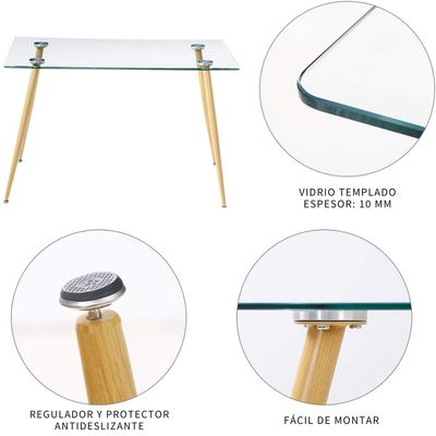 Imagen 2 del producto Mesa Rectangular Vitreo 120x80 - Vidrio Templado - Diseño Nórdico