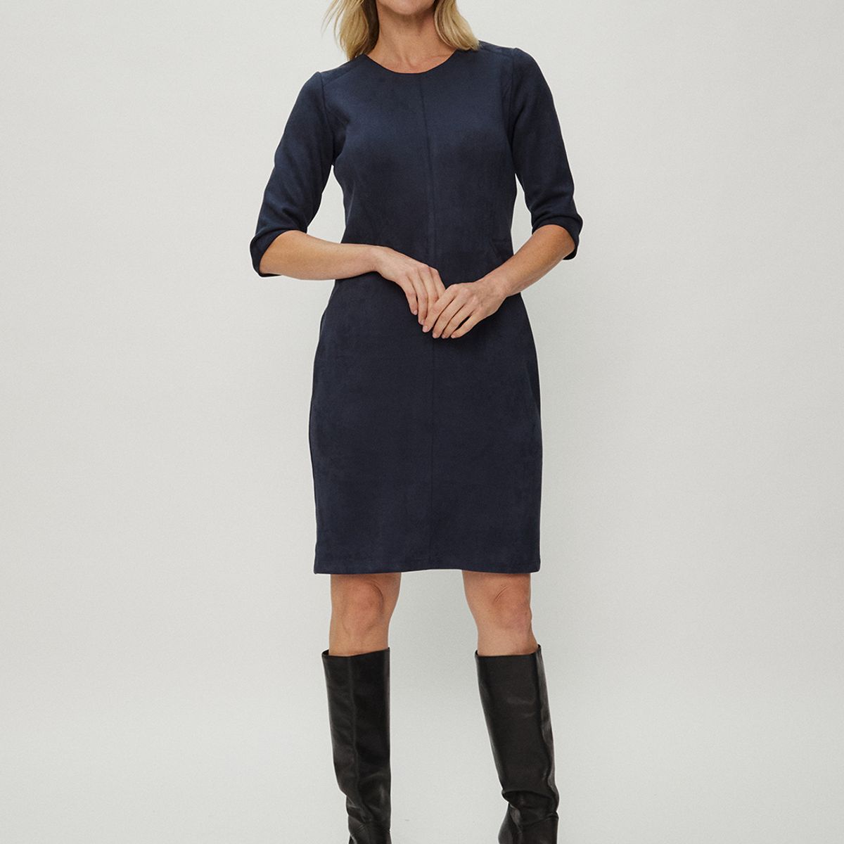 MA GRIFFE - Vestido Corto Azul Marino Mujer Magriffe