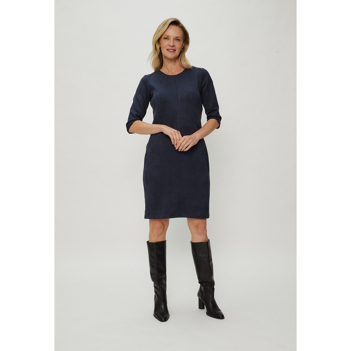 MA GRIFFE - Vestido Corto Azul Marino Mujer Magriffe
