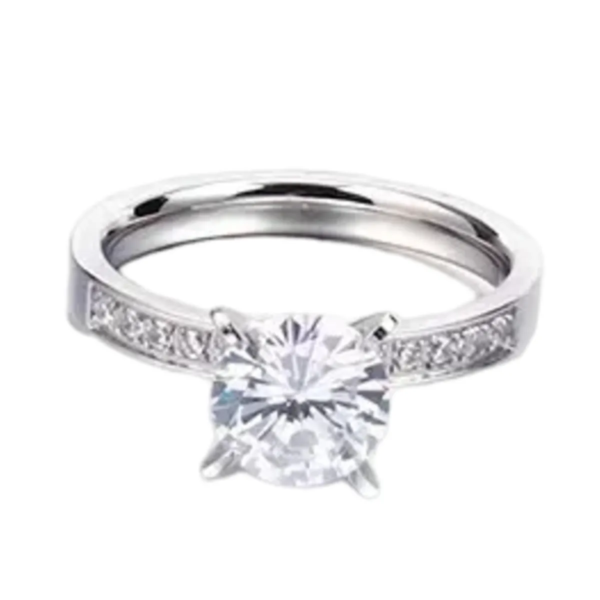 LUXURYJOYAS - Anillo exclusivo Baño oro 18kt blanco compromiso cristales luxuryjoyas