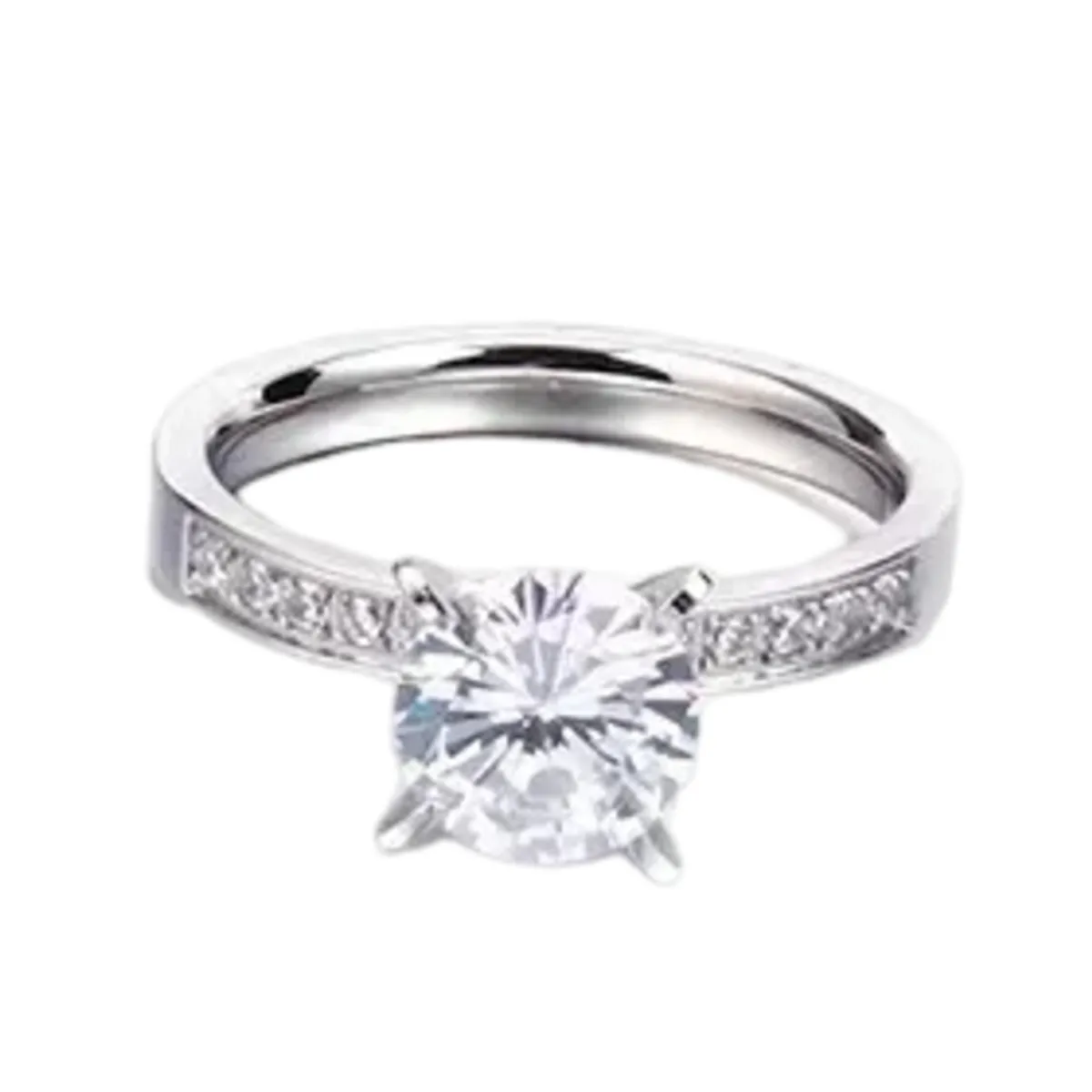 LUXURYJOYAS - Anillo exclusivo Baño oro 18kt blanco compromiso cristales luxuryjoyas