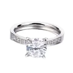 LUXURYJOYAS - Anillo exclusivo Baño oro 18kt blanco compromiso cristales