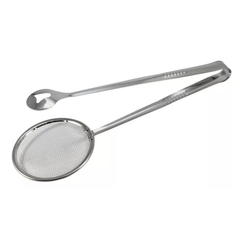 GENERICO - Pinzas Con Colador Para Frituras Acero Inoxidable Cocina