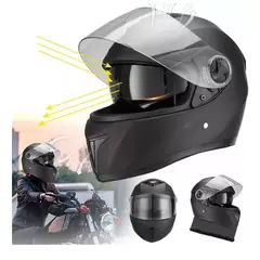 GENERICO - Casco Abatibles Motos Motocicleta Visor Doble Antivaho Hd