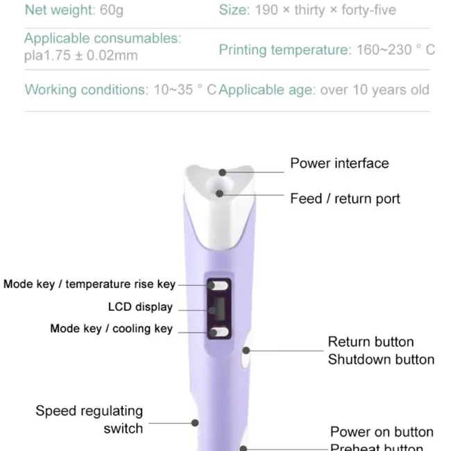 GENERICO - Bolígrafo De Dibujo Impresora 3D Juguete Para Niños