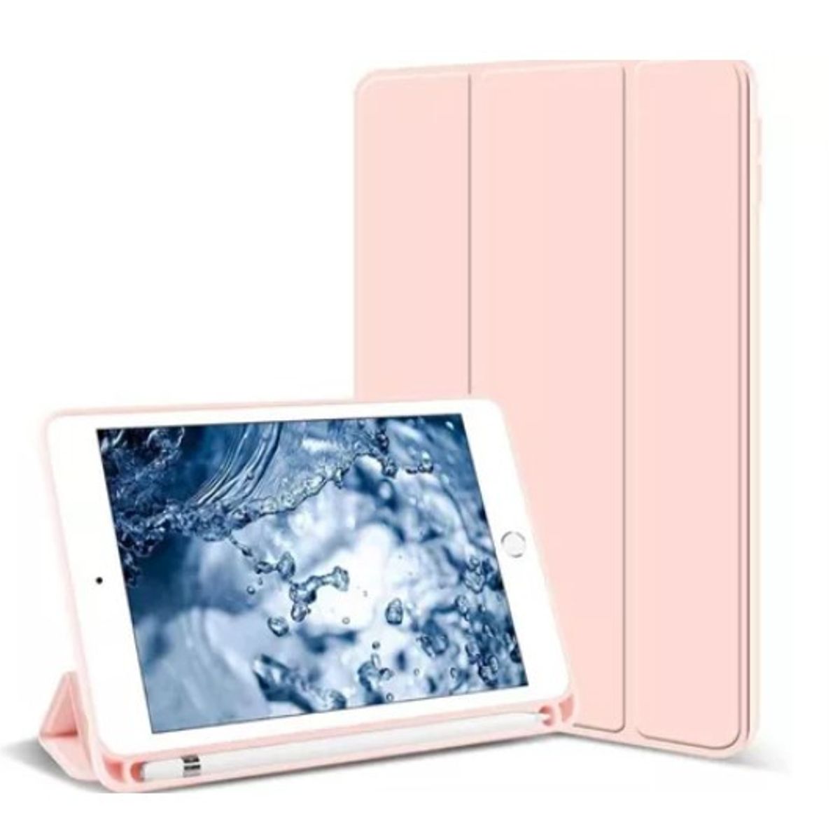 GENERICO - Pack Carcasa Smart Case Para iPad 10.2 7/8/9 + Lapiz Pencil RoseGold