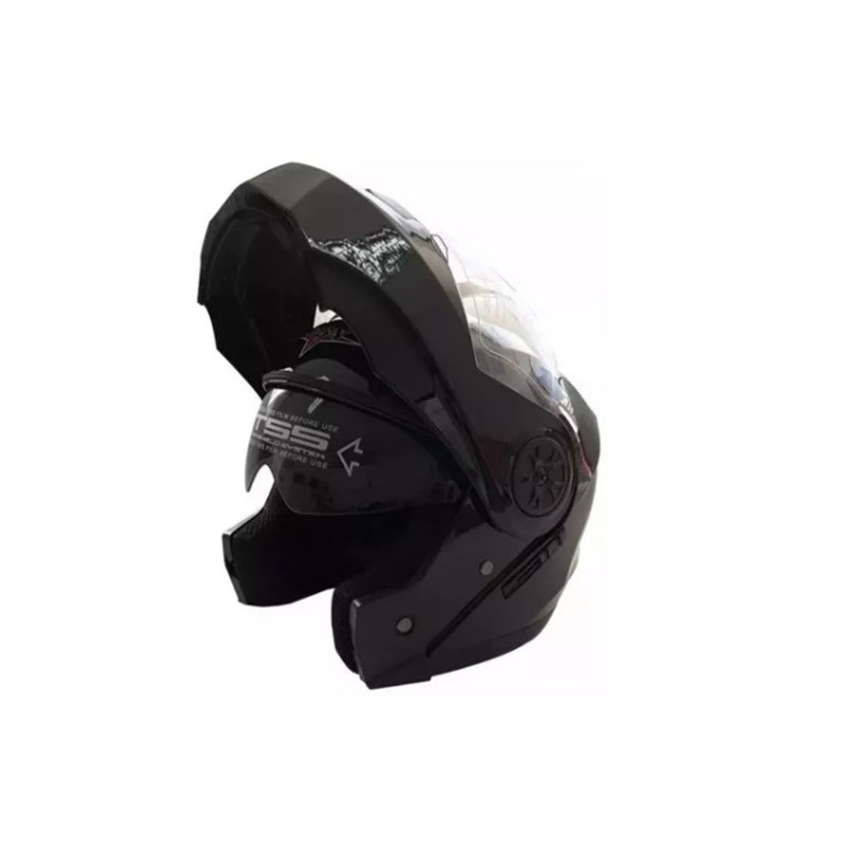 GENERICO - Casco Abatible Con Mica Transparente Y Gafas Polarizadas XL