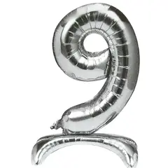GENERICO - Globo Plateado Con Pedestal 9