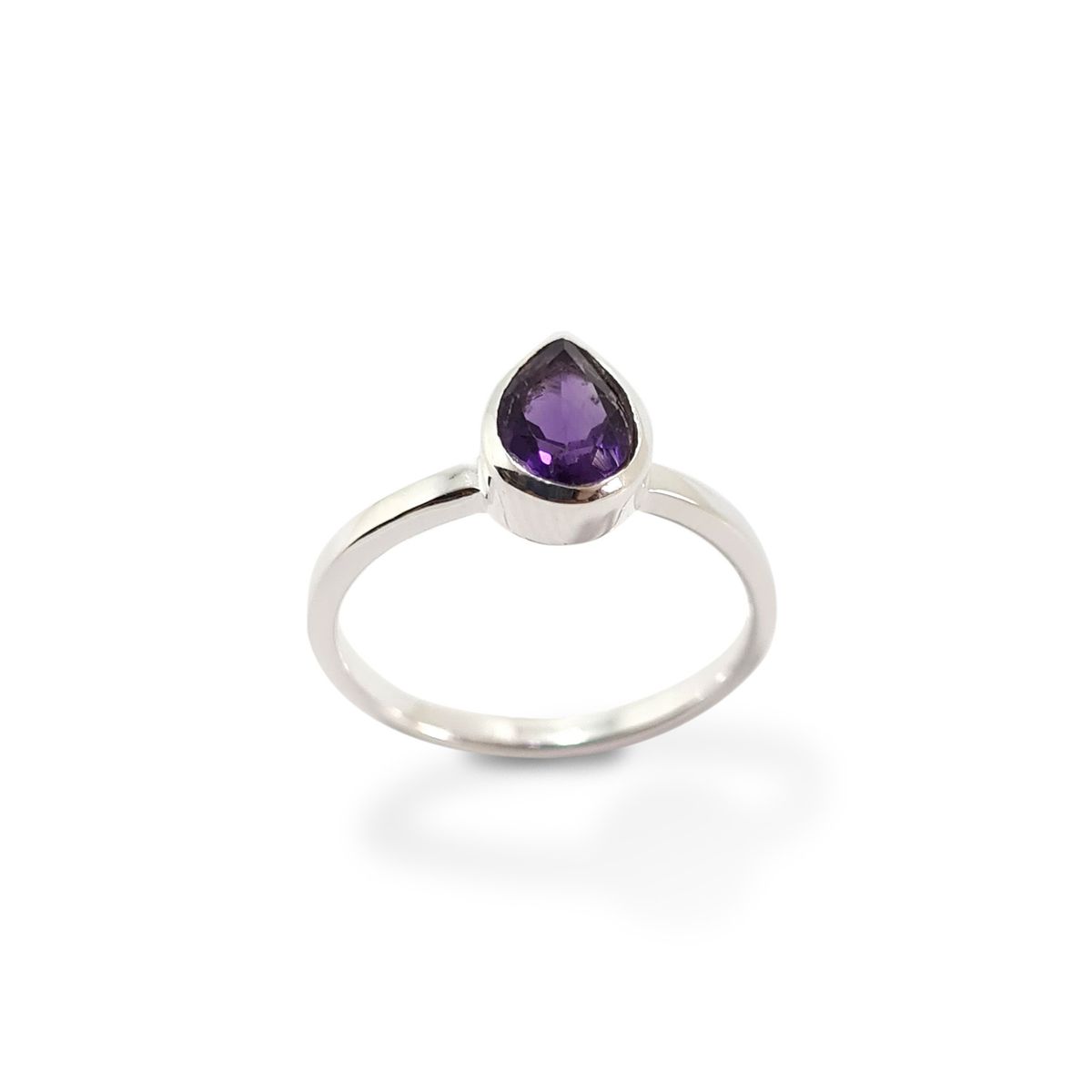 COGGIOLA - Anillo Meena Gota Amatista Plata Fina 925