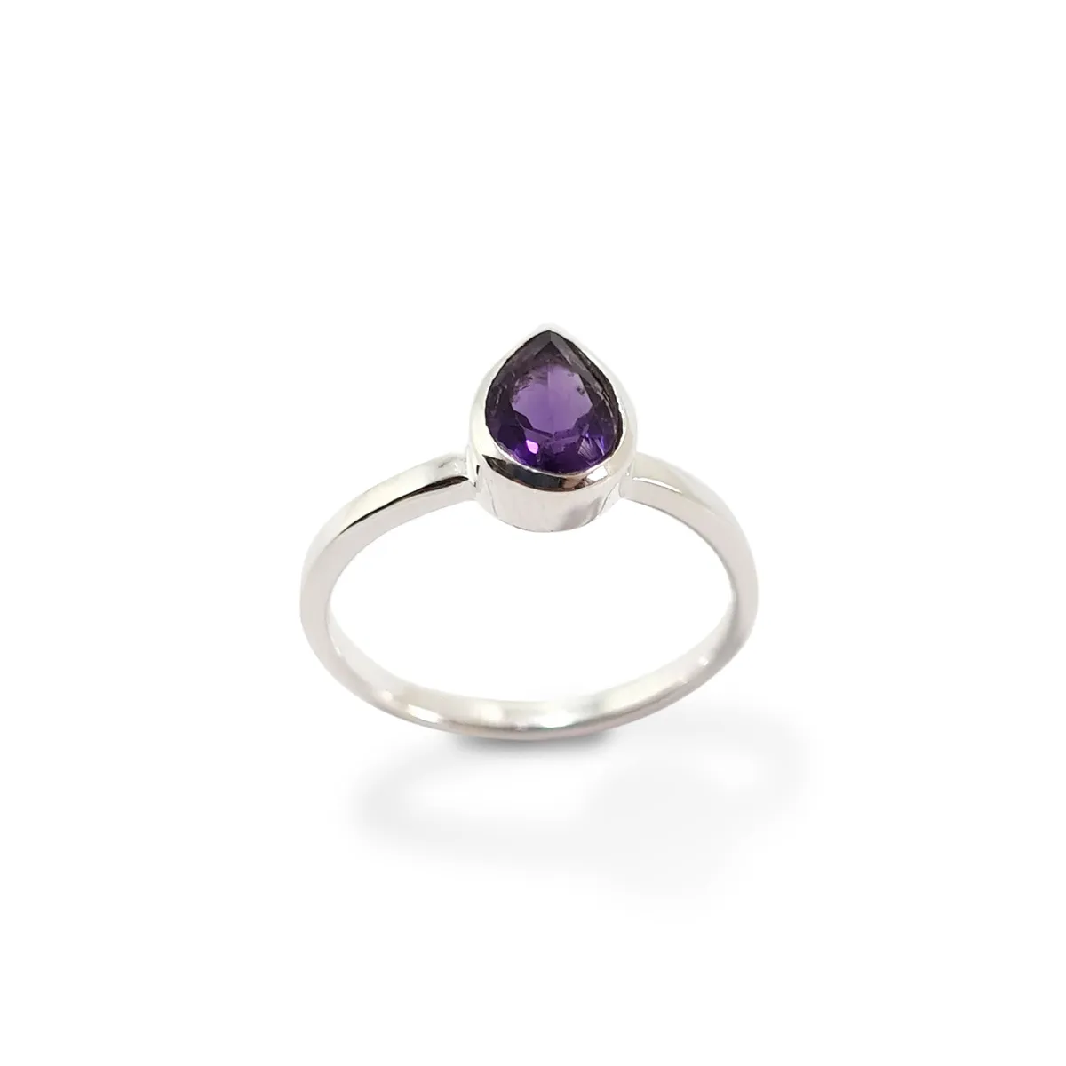 COGGIOLA - Anillo Meena Gota Amatista Plata Fina 925