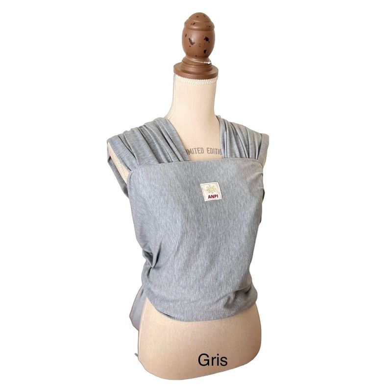 GENERICO - Fular portabebé ergonómico semielasticado color Gris