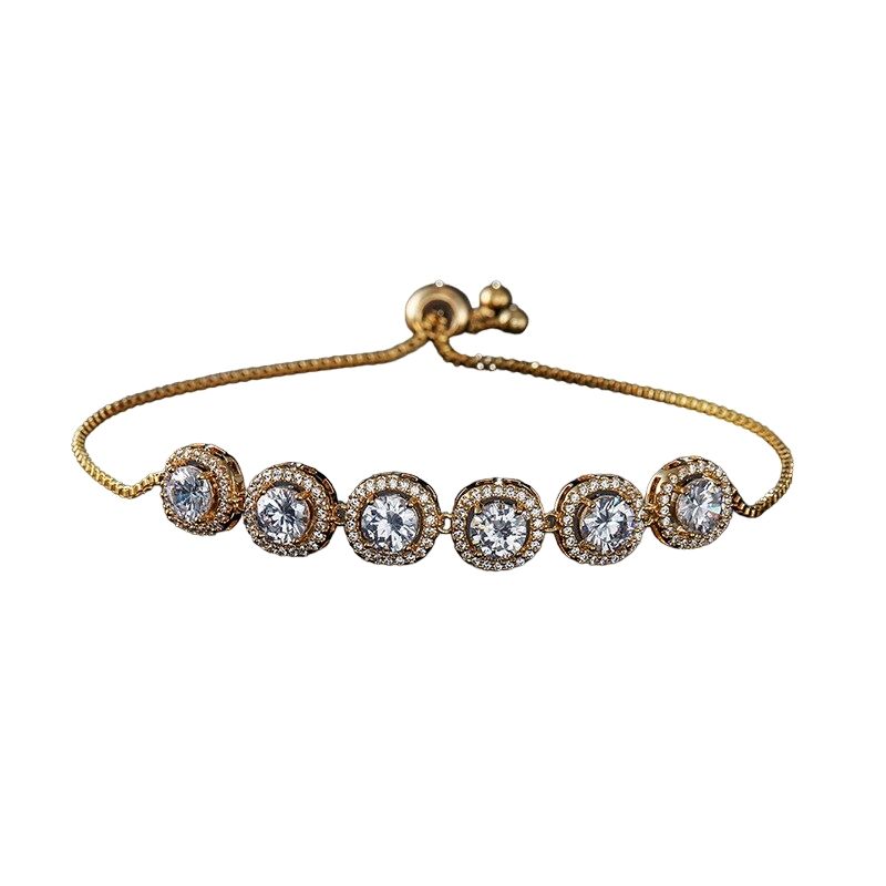 LUXURYJOYAS - Pulsera Exclusiva Baño Oro 18kt Cristales 3 LUXURYJOYAS