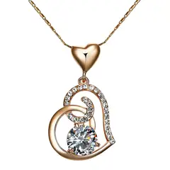 LUXURYJOYAS - Collar Corazón Enlazado Oro Rosa 18kt Mujer