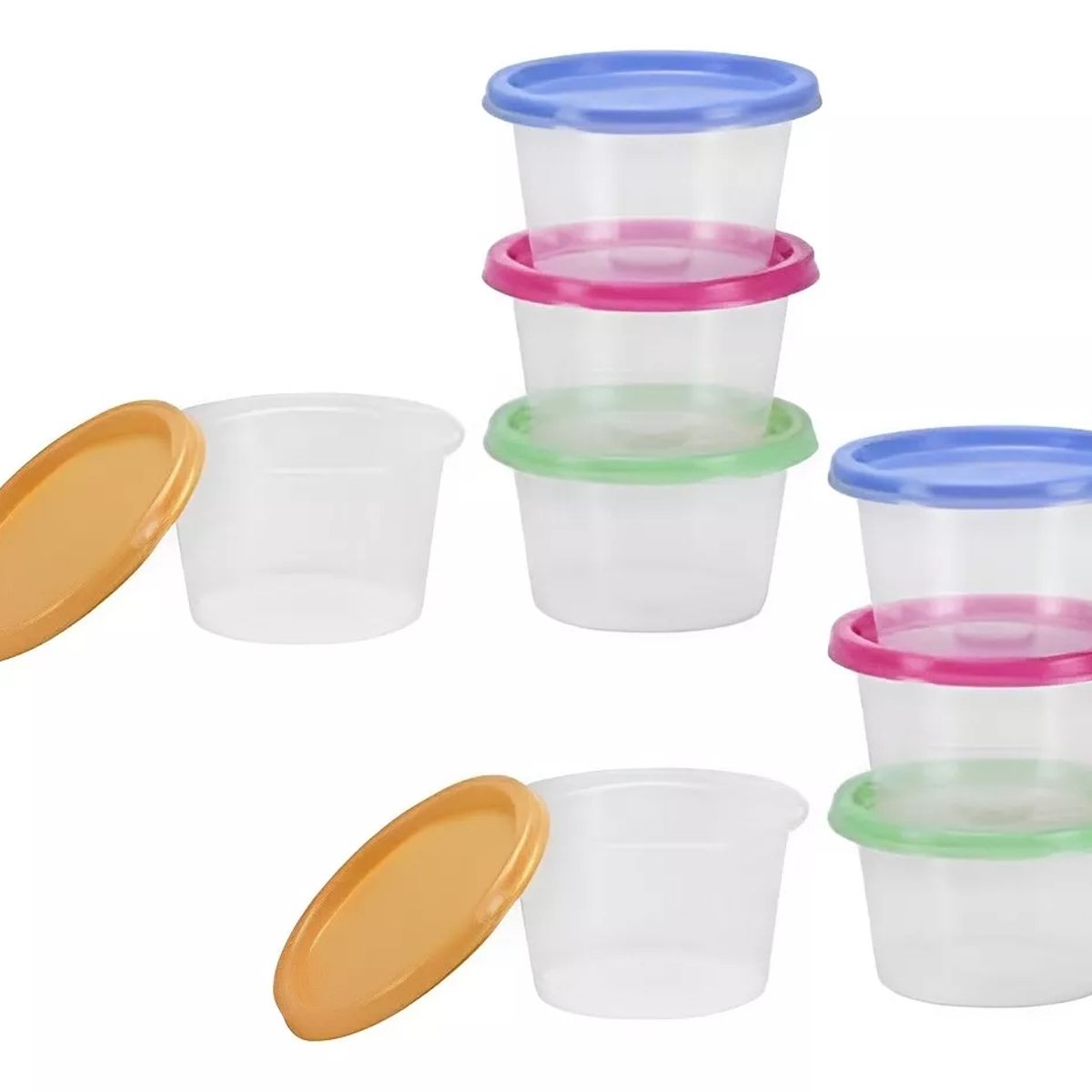 GENERICO - Set De 8 Mini Contenedores Redondos 85ml Multiuso Cocina hogar.